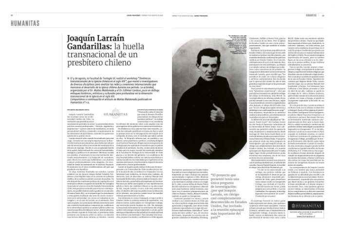 Humanitas en Diario Financiero, viernes 14 de agosto de 2026.